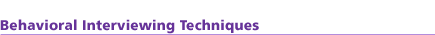 Behavioural Interviewint Techinques